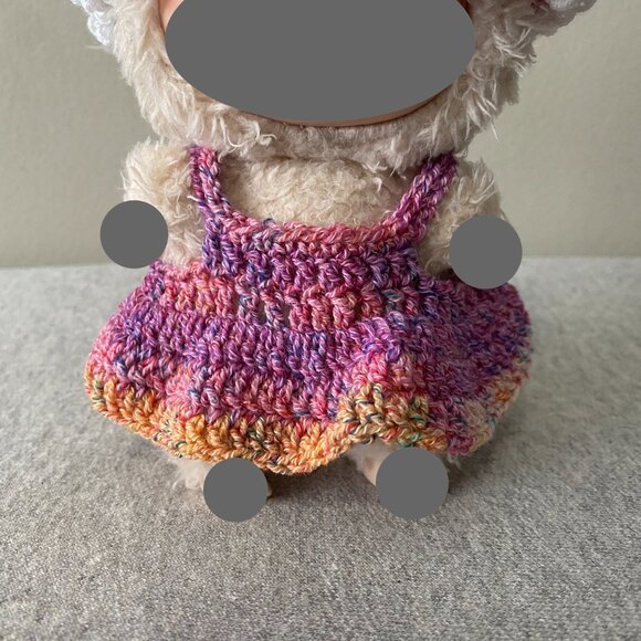 Handmade Crochet Summer Spring Multicoloured Outfit for 17cm Doll 2-Piece Set - Picture 7 of 8